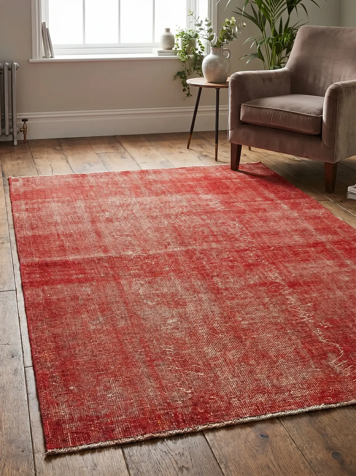 Vintage Handwoven Wool Rug — detail view 6