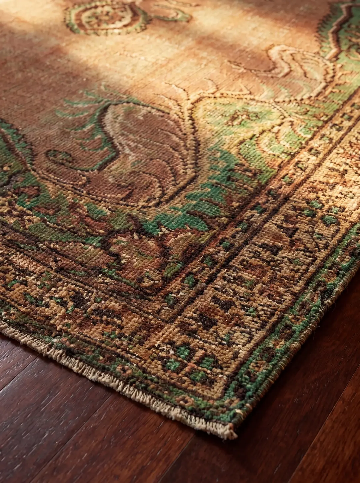 Terracotta & Emerald Heritage Vintage Rug — vintage Turkish rug