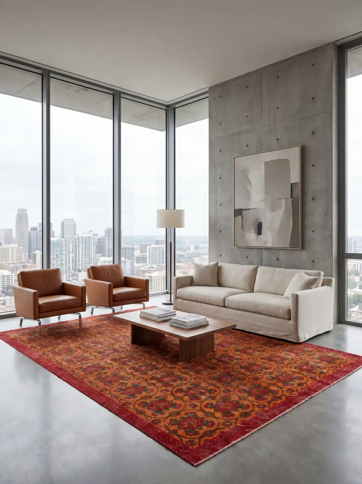 Terracotta & Emerald Heritage Vintage Rug — vintage Turkish rug from the Bisāṭim collection