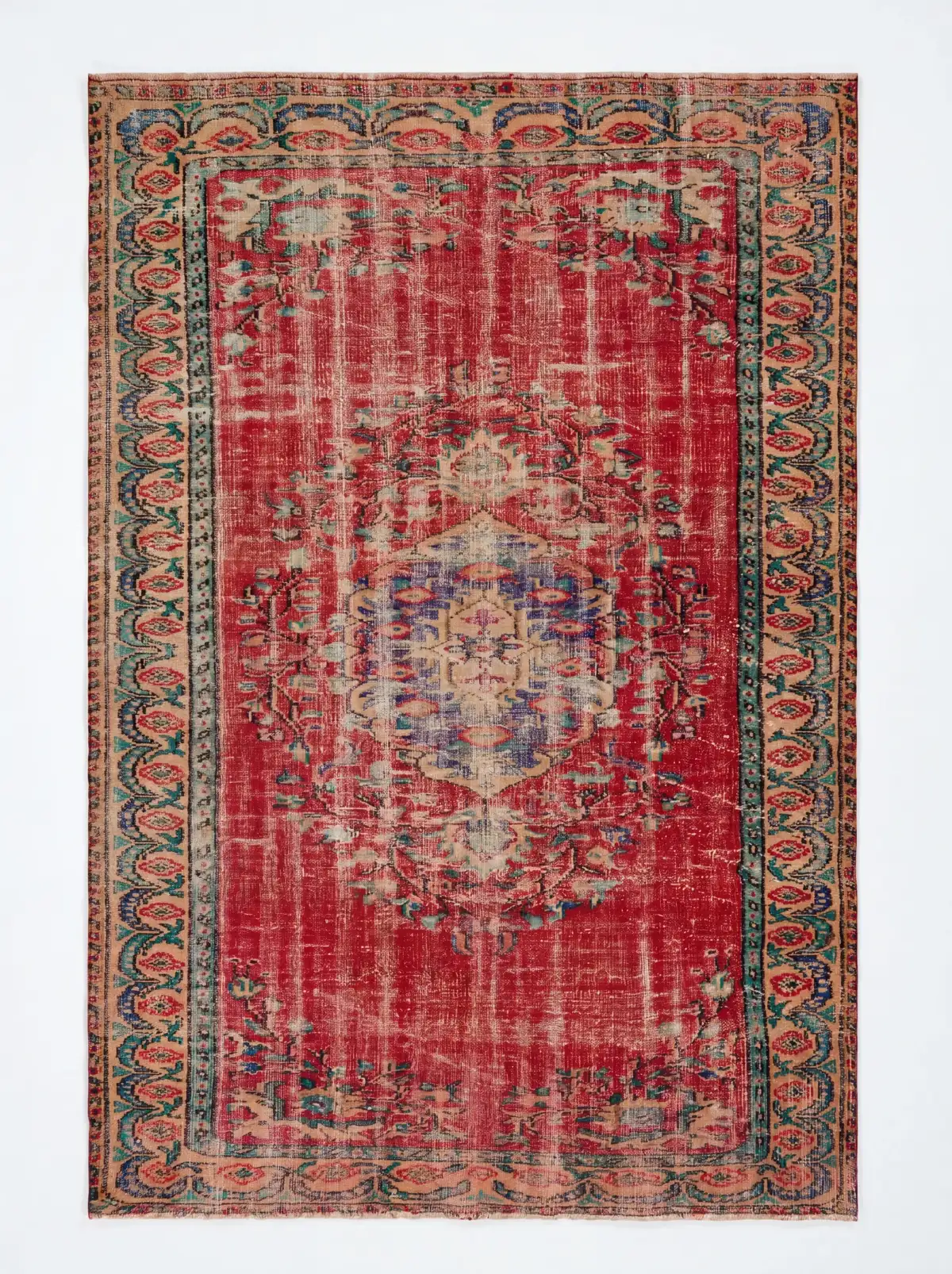 Terracotta Blossom Heritage Vintage Rug — vintage Turkish rug from the Bisāṭim collection
